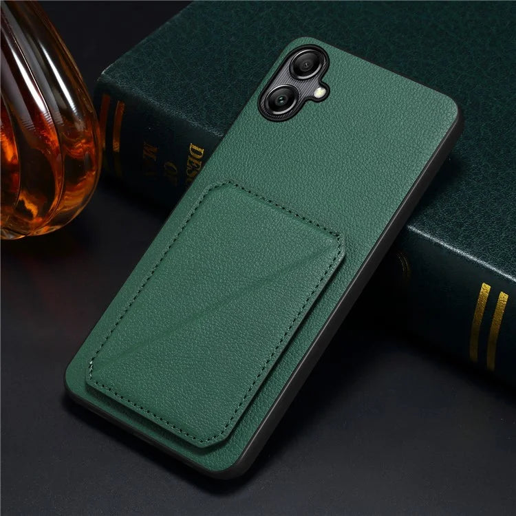 For Samsung Galaxy A05 4G Kickstand Case PU Leather Coated PC+TPU Phone Cover