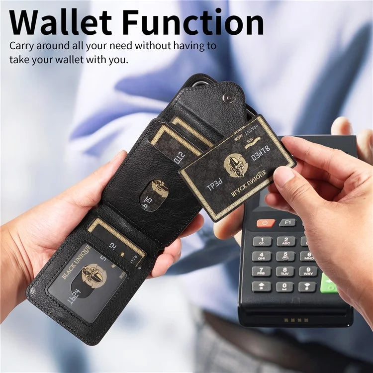 005 For Samsung Galaxy S21 FE 5G Phone Case Rotation Kickstand Cover with Card Holder