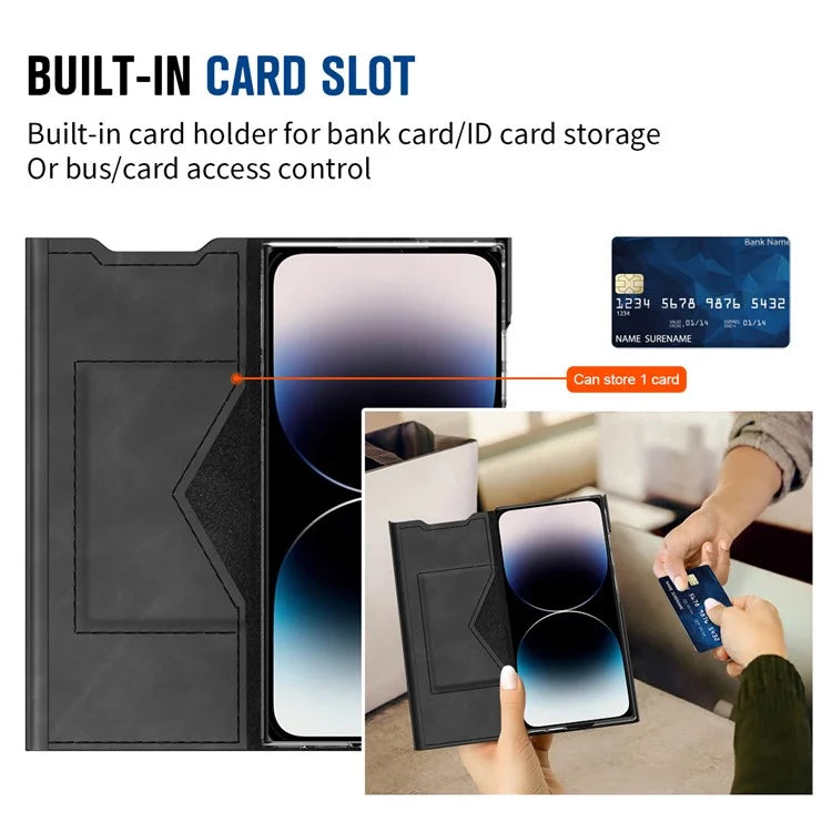 For iPhone 12 Pro Max Case Card Holder Nappa Texture Leather Phone Cover