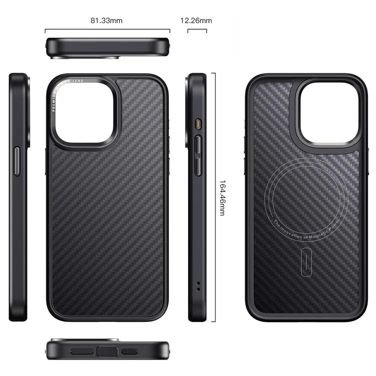 For iPhone 15 Plus Anti-Scratch Phone Case Aramid Fiber Cover Phone Shell Compatible with MagSafe