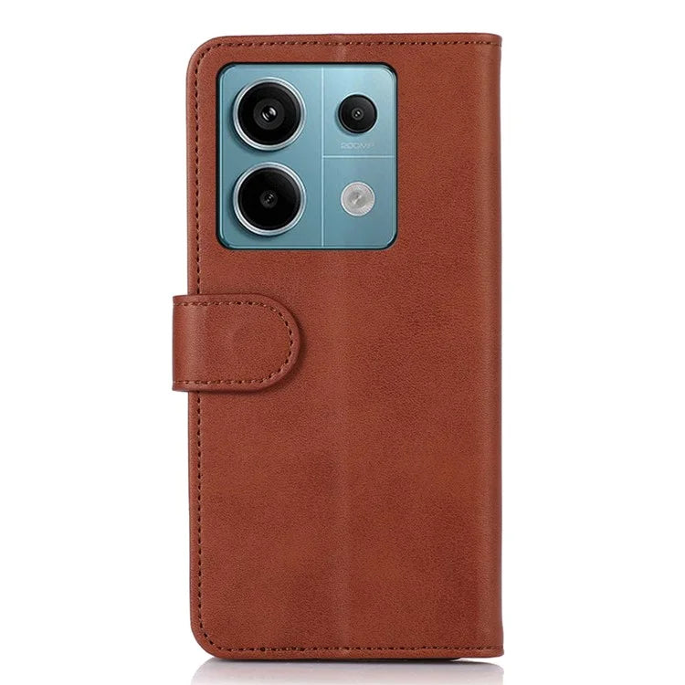 For Xiaomi Redmi Note 13 Pro 5G / Poco X6 5G Case Cowhide Texture Foldable Stand Leather Cover