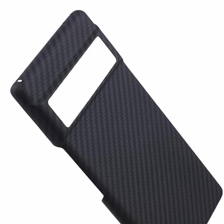 For Google Pixel 6 Pro 5G Slim-Fit Case Black 1500D Coarse Texture Aramid Fiber Mobile Phone Cover with Big Lens Cutout
