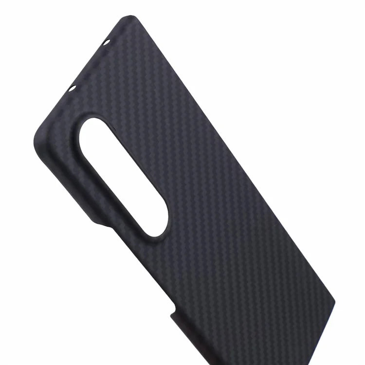 For Samsung Galaxy Z Fold4 5G Cell Phone Case 1500D Coarse Texture Aramid Fiber Anti-drop Cover (Big Rear Lens Hole)