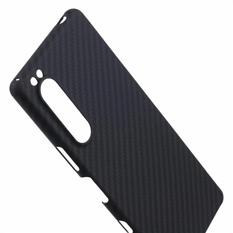 Anti-Drop Black Phone Case for Sony Xperia 5 III 5G Case 1500D Coarse Texture Aramid Fiber Cover (Big Rear Lens Hole)
