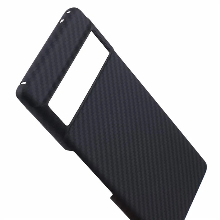 For Google Pixel 7 Pro 5G Case 1500D Coarse Texture Aramid Fiber Anti-Drop Slim Black Phone Cover (Big Rear Lens Hole)