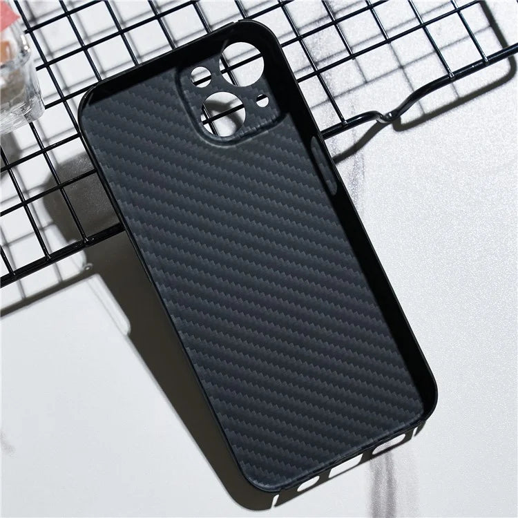For iPhone 15 Cell Phone Case 1500D Coarse Texture Carbon Fiber Texture Protective Cover with Precise Cutout