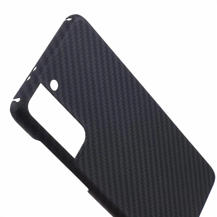 For Samsung Galaxy S21 4G / 5G Case Aramid Fiber 1500D Coarse Texture Cover with Big Lens Cutout