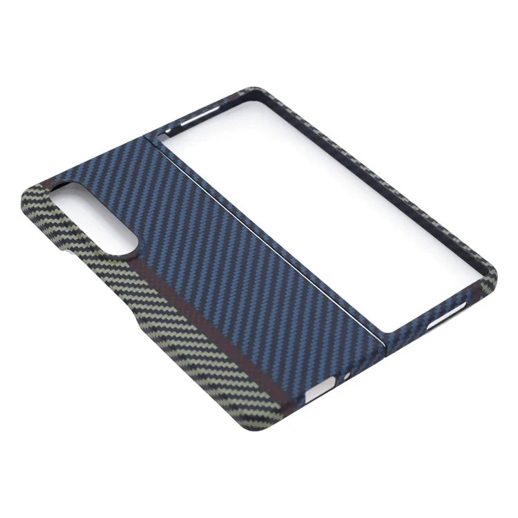 For Samsung Galaxy Z Fold4 5G Case 3-Color Design Aramid Fiber Phone Shell with Big Lens Cutouts
