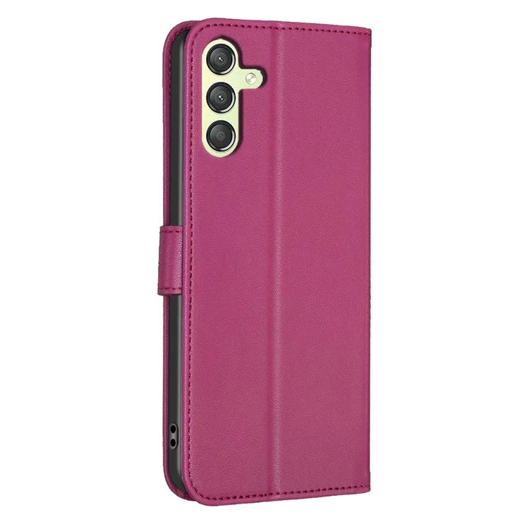 For Samsung Galaxy A24 4G (162.1 x 77.6 x 8.3mm) Magnetic Phone Case Leather Clover Imprinted Wallet Stand Cover