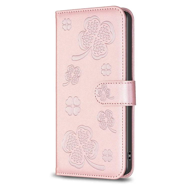 For Samsung Galaxy S22 Ultra 5G Case Leather Clover Imprint Stand Smart Phone Cover