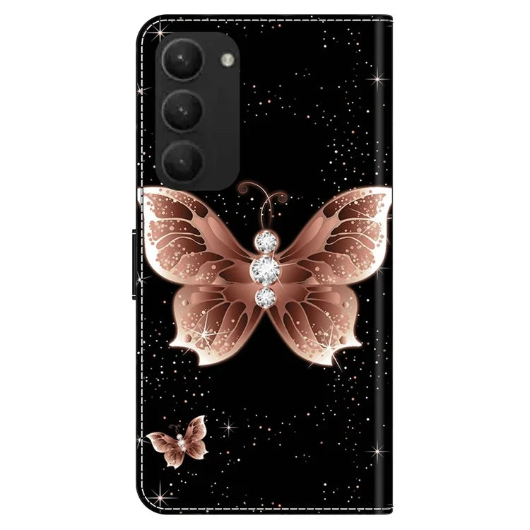 For Samsung Galaxy S24+ Case Stand Wallet Leather Cover with 3D Pattern Printing