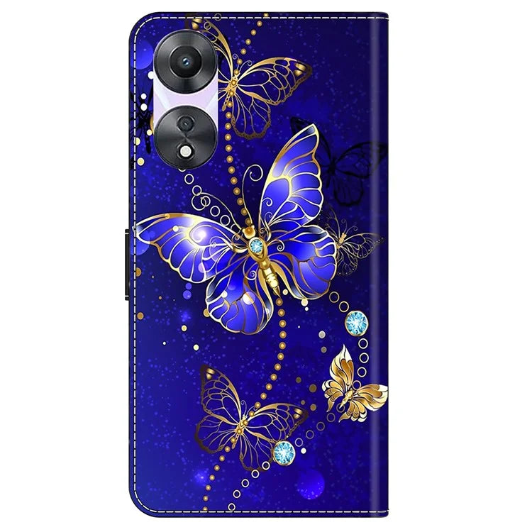For Oppo A58 5G / A78 5G Case 3D Pattern Printing Magnetic Clasp Wallet Cover