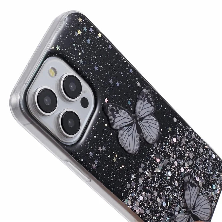 AW Series For iPhone 14 Pro Max Case TPU+PVC Butterfly Decor Phone Cover with Big Rear Lens Hole