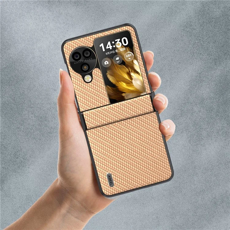 ABEEL For Oppo Find N3 Flip 5G Protective Phone Case Carbon Fiber Texture Cover