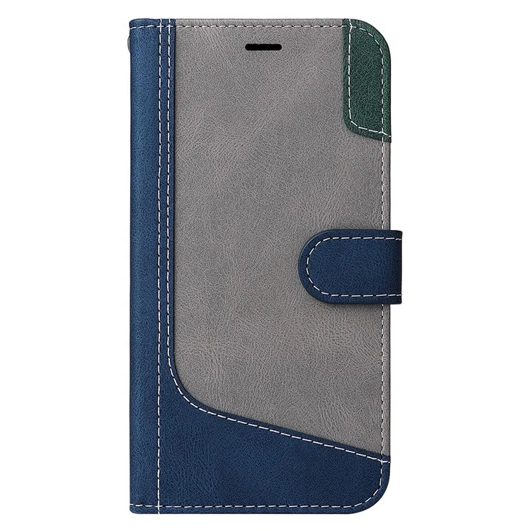 For Xiaomi Redmi 13C 4G / Poco C65 4G Phone Case PU Leather Three-color Splicing Flip Cover