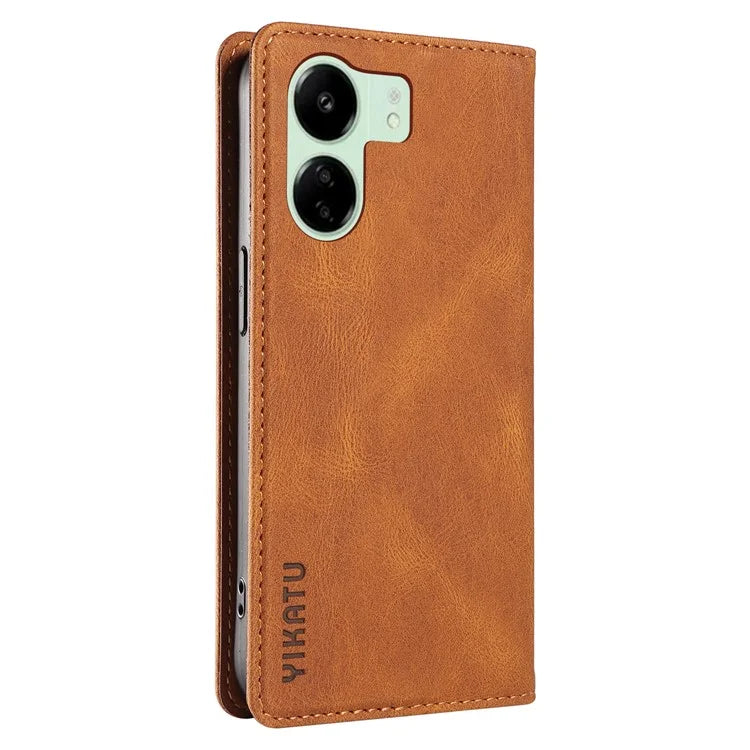 YIKATU YK-004 For Xiaomi Redmi 13C 4G / Poco C65 4G Wallet Case PU Leather Flip Folio Phone Cover