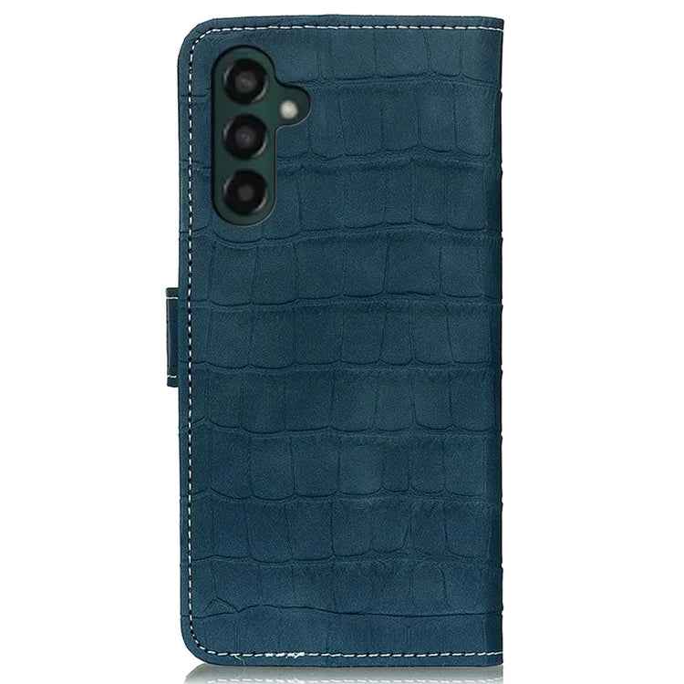 For Samsung Galaxy A35 5G PU Leather Case Crocodile Texture Phone Wallet Cover Standish Green