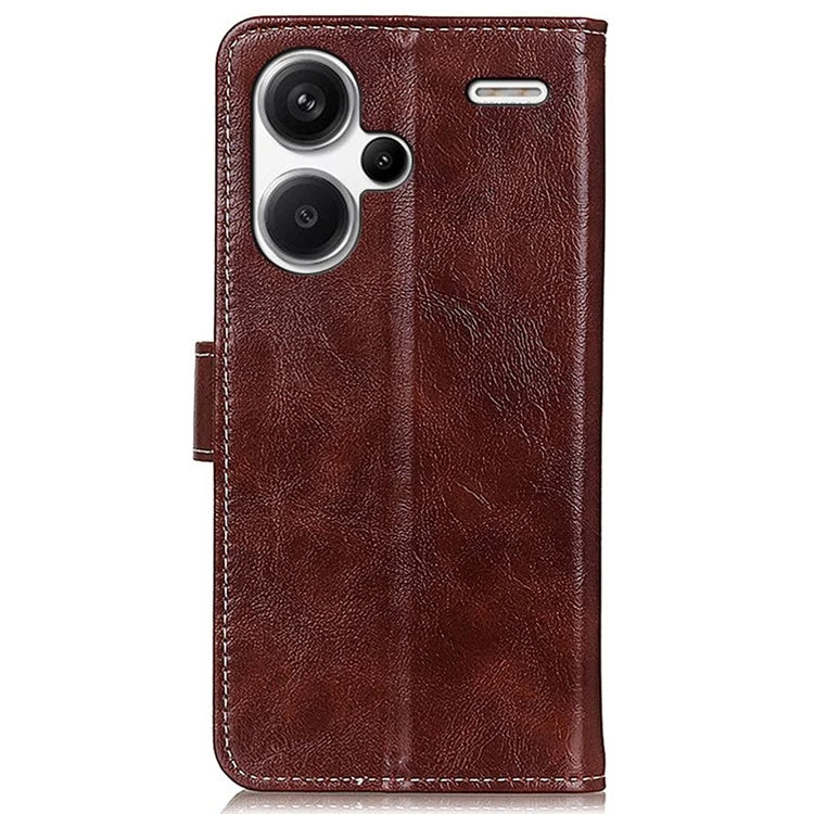 For Xiaomi Redmi Note 13 Pro+ 5G Cell Phone Case PU Leather Crazy Horse Texture Wallet Cover