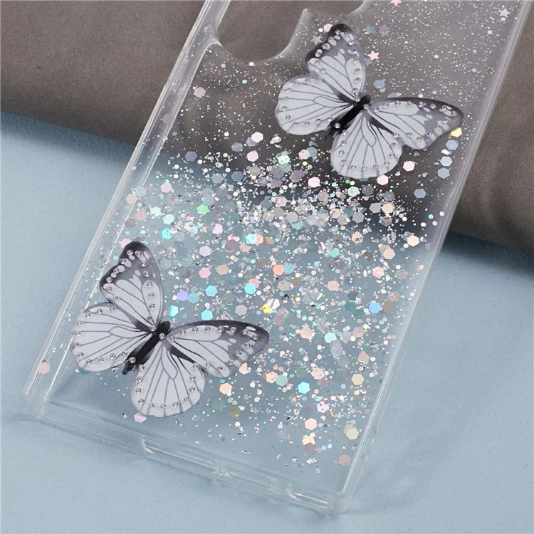 AW Series For Samsung Galaxy S23 Ultra Case TPU+PVC Epoxy Back Cover with Big Rear Lens Hole