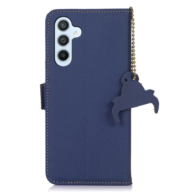 For Samsung Galaxy A35 5G Leather Case RFID Blocking Genuine Cow Phone Cover