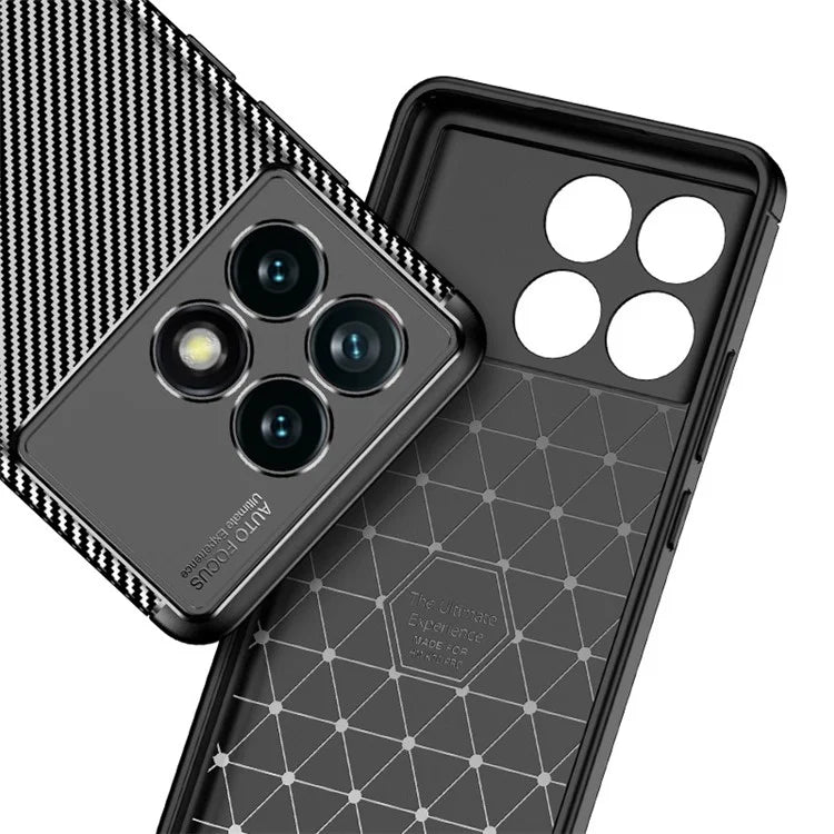 For Xiaomi Redmi K70E 5G / Poco X6 Pro 5G TPU Phone Case Carbon Fiber Texture Fingerprint Prevention Cover