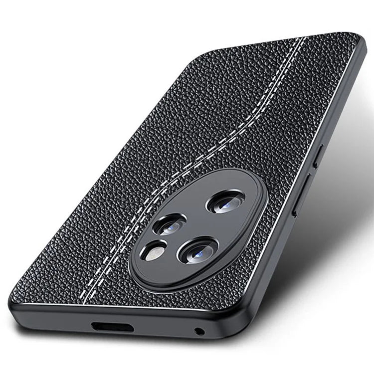 For Honor 100 Pro 5G Slim TPU Case Litchi Texture Protective Phone Cover