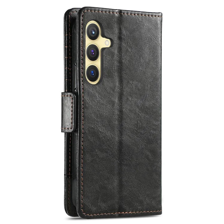 CASENEO 002 Series For Samsung Galaxy S24+ Case PU Leather Stand RFID Blocking Cover