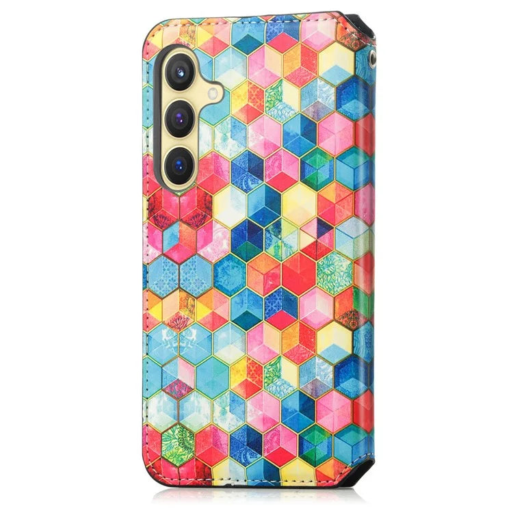 CASENEO 001 Series for Samsung Galaxy S24+ Leather Case RFID Blocking Phone Wallet Cover