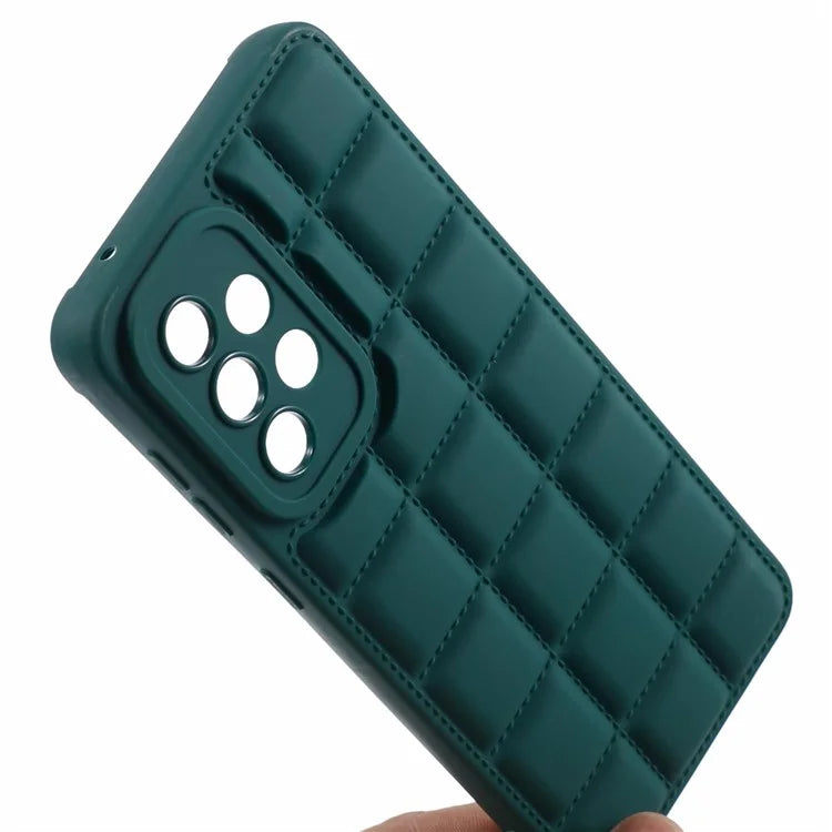 For Samsung Galaxy A23 4G / A23 5G (Global Version) Cell Phone Case Grid Down Jacket Texture TPU Coverish Green