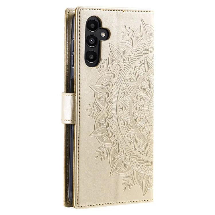 For Samsung Galaxy A35 5G Wallet Case Mandala Pattern Flower PU Leather Phone Cover