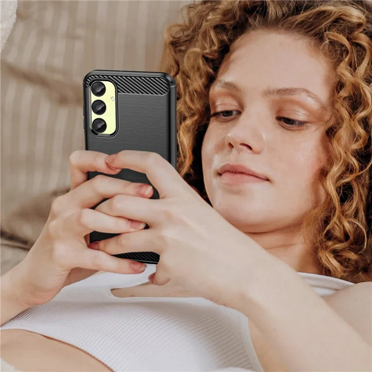 For Samsung Galaxy A25 5G (Global) (161.0 x 76.5 x 8.3mm) Brushed Cell Phone Case Anti-Scratch TPU Phone Cover