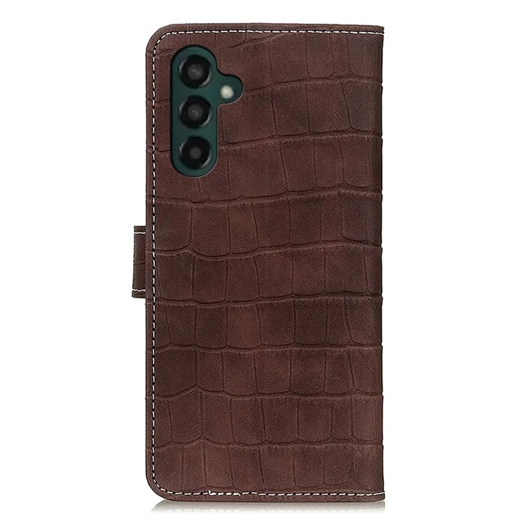 For Samsung Galaxy A55 5G Crocodile Texture Leather Case Stand Wallet
