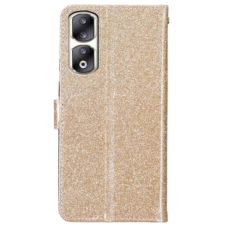 For Honor 90 Pro Case Sparkling Wallet Leather Cover with Stand Feature