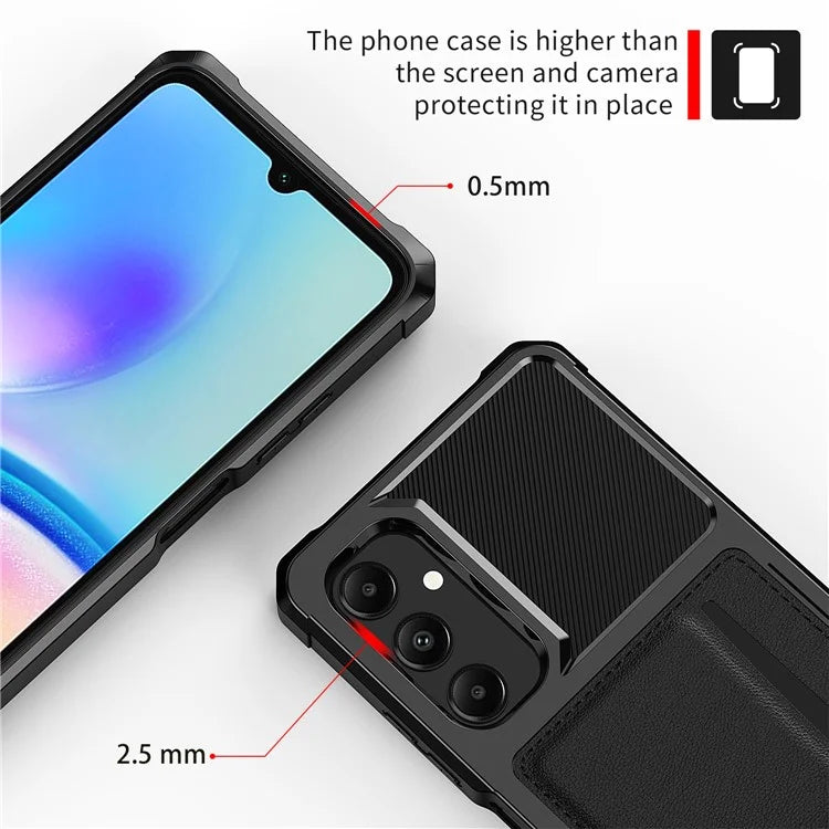 For Samsung Galaxy A05s 4G Case ZM02 Drop-proof PU+TPU Cover with Card Slot