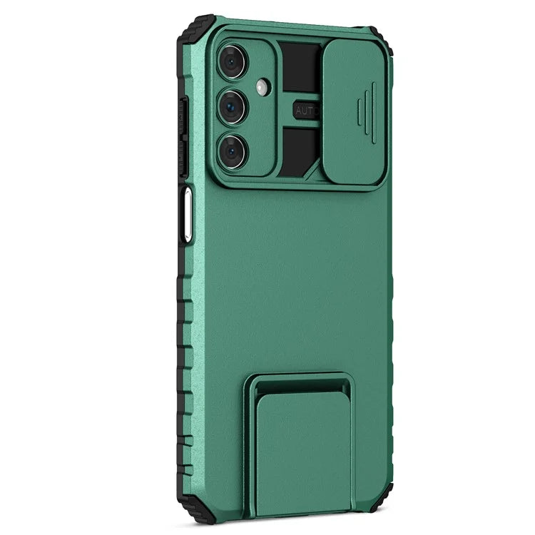 For Samsung Galaxy A15 5G Phone Case Slide Lens Protection Kickstandish Green