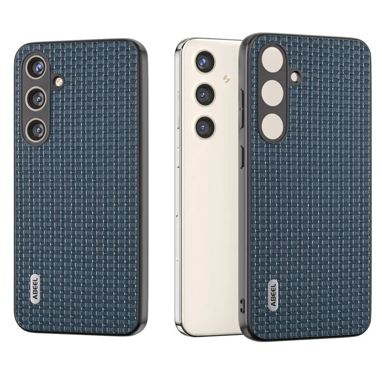 ABEEL For Samsung Galaxy S24+ Case Genuine Cow Leather Skin Phone Cover Anti-slip