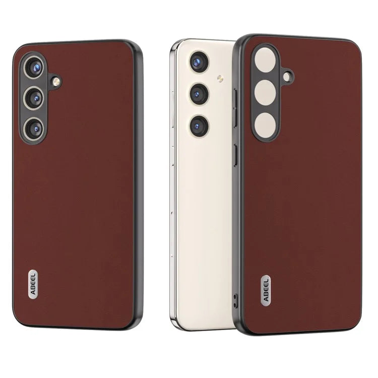 ABEEL For Samsung Galaxy S24+ Phone Case Silky Genuine Cow Leather Skin Shell