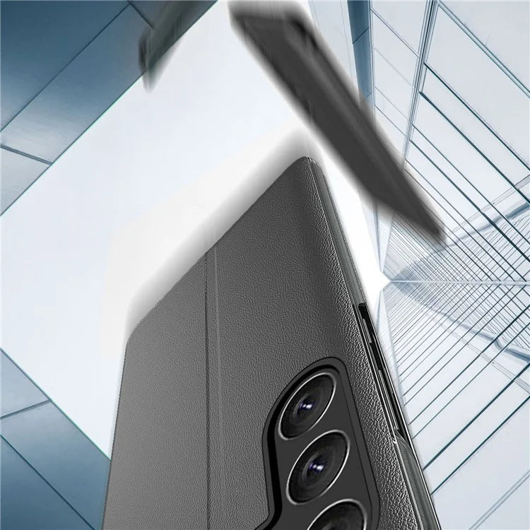 For Samsung Galaxy A35 5G Case PU Leather Stand View Window Phone Cover