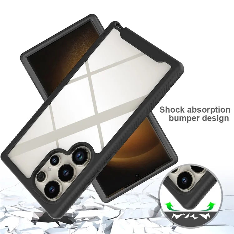For Samsung Galaxy S24 Ultra Case with PET Screen Film PC+TPU Drop-resistant Phone Protector
