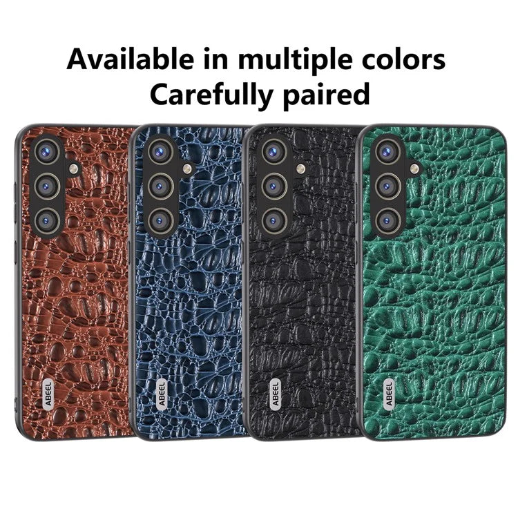 ABEEL For Samsung Galaxy S24 Slim Cover Genuine Cow Leather Back Case with Non-Slip Texture