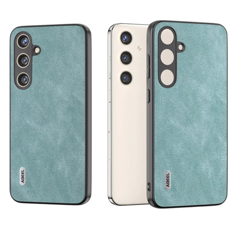 ABEEL For Samsung Galaxy S24 Case Scratch-proof PU Leather Coated PC Phone Back Cover