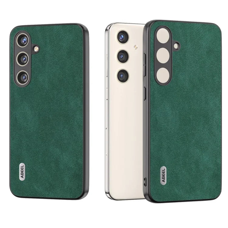 ABEEL For Samsung Galaxy S24+ Cell Phone Case PU Leather Coated PC Drop-resistant Protective Shell