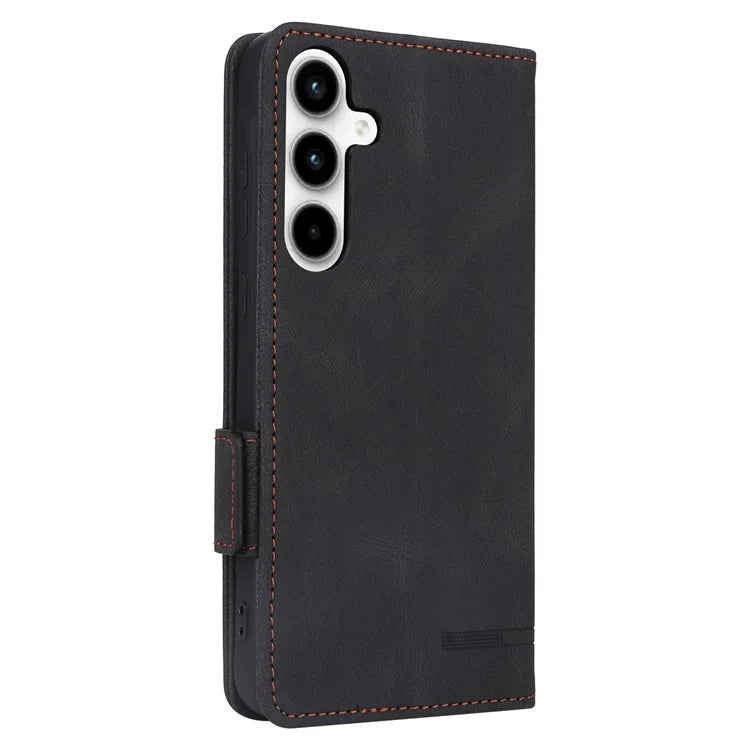 For Samsung Galaxy A55 5G Magnetic Case Leather Wallet Phone Cover with Hardware Decor