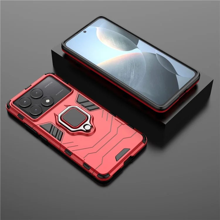 For Xiaomi Redmi K70E 5G / Poco X6 Pro 5G Phone Case PC+TPU Cover Rotation Ring Holder Kickstand