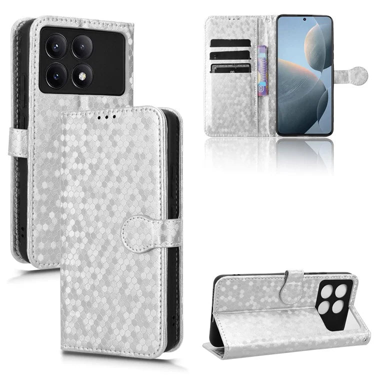 For Xiaomi Redmi K70E 5G / Poco X6 Pro 5G Case Leather Imprinted Dots Pattern Smartphone Cover