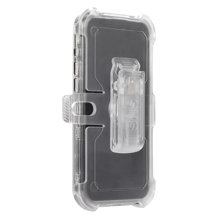 For iPhone 14 Pro Max Case PC+TPU Slide Holster Back Clip Kickstand Smart Phone Shell Black