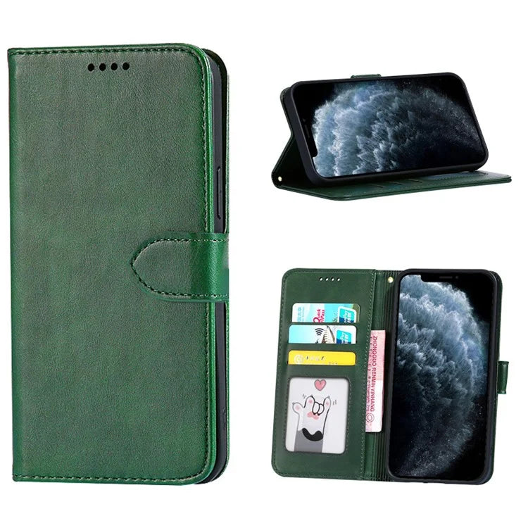 For ZTE Blade A54 Leather Case Calf Texture Phone Wallet Stand