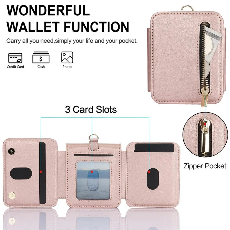 For Samsung Galaxy Z Flip5 5G Case Crossbody RFID Blocking Leather+TPU Scratch-proof Protective Shell