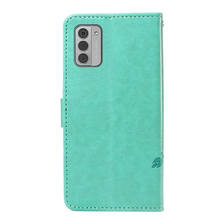 For Nokia G42 Magnetic Case Imprint Flower Butterfly Pattern Stand Wallet Cover