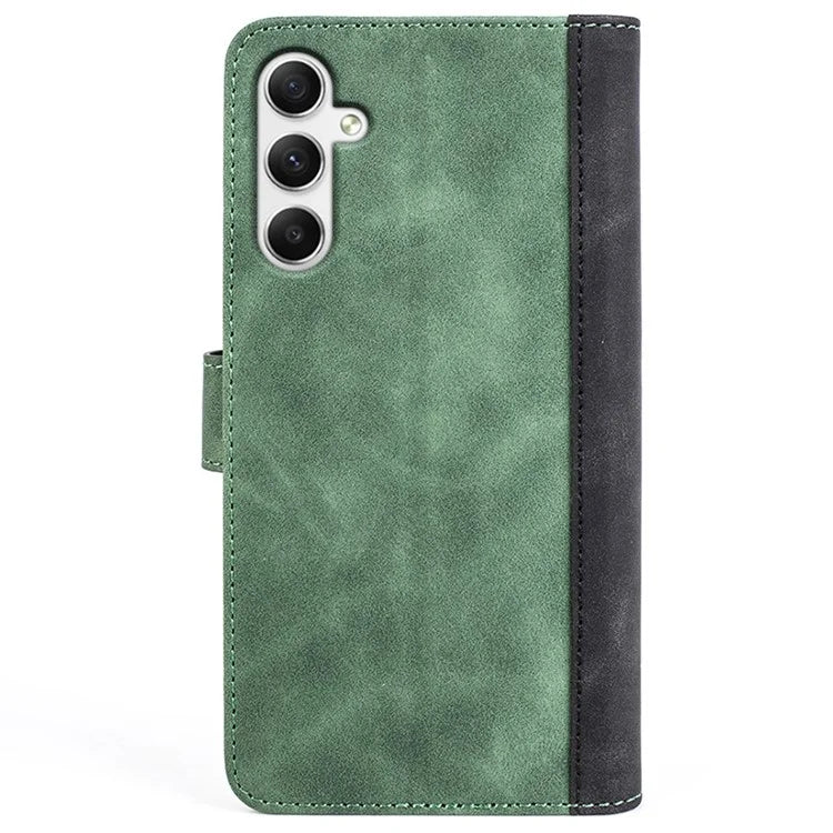 For Samsung Galaxy A35 5G PU Leather Case Color Splicing Shockproof Card Slots Phone Cover